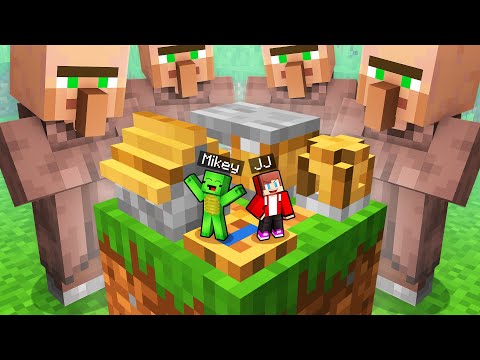 How JJ and Mikey found TINY VILLAGE in Minecraft? - Maizen