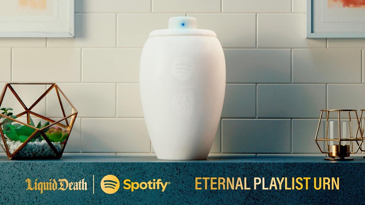 World&rsquo;s First Music-Streaming Urn from Liquid Death x Spotify - YouTube