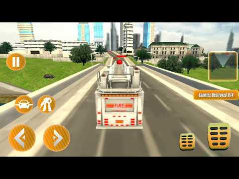 Rescue hero works as fire men in flying fire truck driving games - Android Gameplay