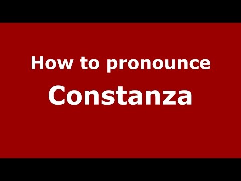How to pronounce Constanza