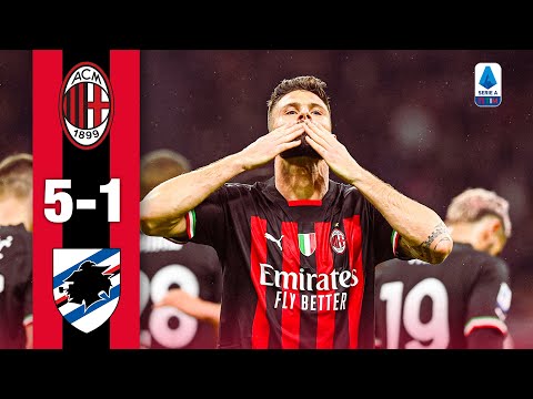 Giroud hat-trick in 6-goal show | AC Milan 5-1 Sampdoria | Highlights Serie A