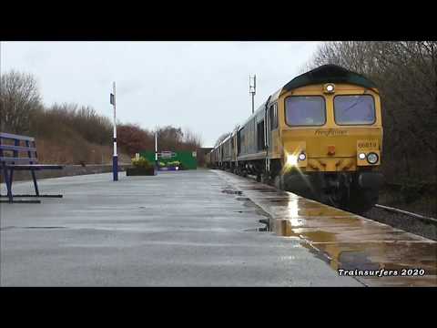 *FL CONVOY* 66619 & 66602 & 66607 & 66604 & 70016 & 70011 on 0K98 @ Denton on 22.02.20 - HD