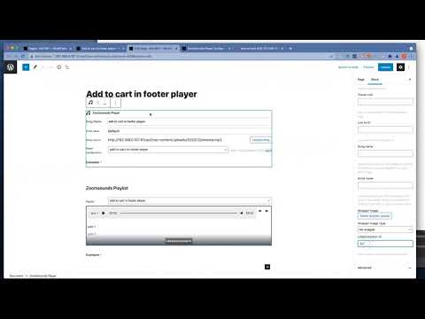 ZoomSounds WordPress Audio Player - Add to cart button in sticky player