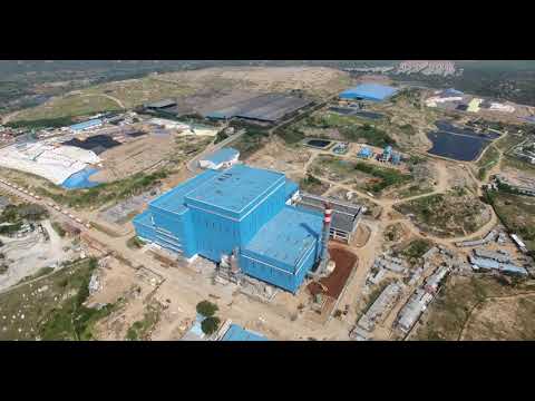 360 degree - Aerial view of the Waste to energy plant set up at Jawaharnagar, Telangana State.