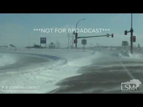 02-24-2019 Fargo ND- Ground Blizzard On Interstate 94- Roads Drifted City Of Fargo