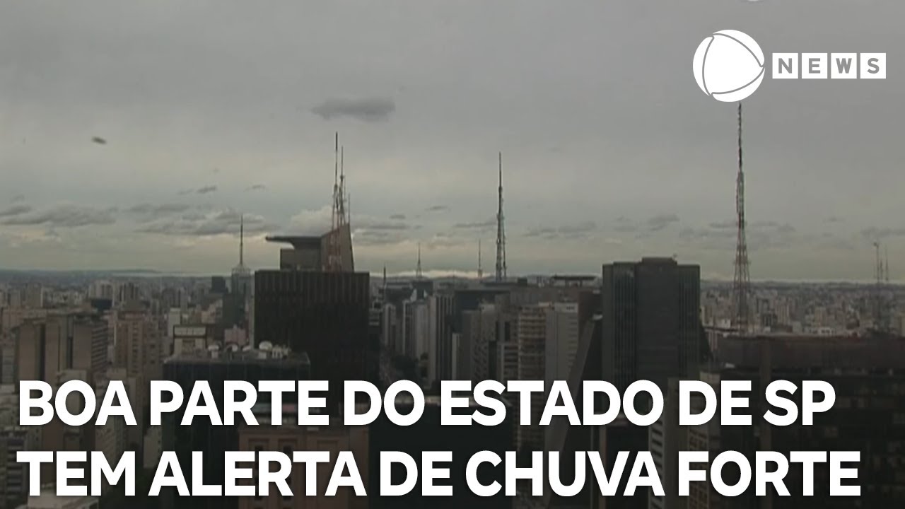 Boa parte do estado de São Paulo tem alerta de chuva forte