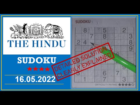 How to Solve 4 Star Hindu  Sudoku May 16, 2022 -  Step By Step Solution