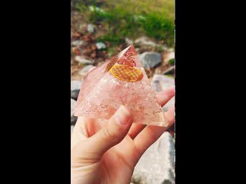 Crystal Rose Quartz Orgone Pyramid, For Healing
