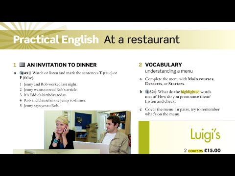 English File Elementary 3rd edition Students book 4.49-4.55 At a restaurant #english #restaurant 