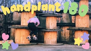 How to Handplant 180 on Roller Skates! Outdoor Rollerskating Tricks Tutorial *Series*