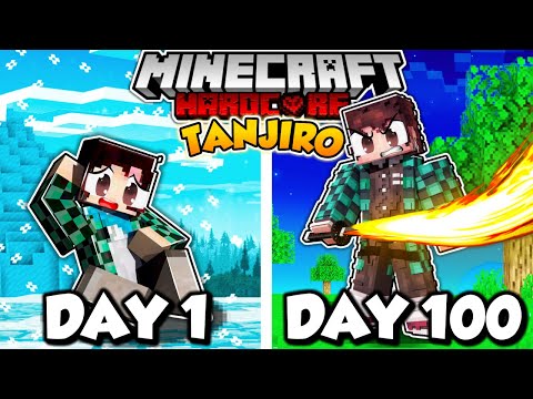 Insane! 100 Days as TANJIRO in Demon Slayer Minecraft!