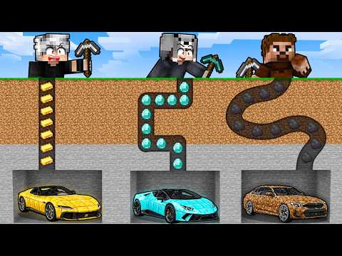 ARKADAŞLARIMLA MİLYONER ARABA MADENİ YARIŞI - Minecraft