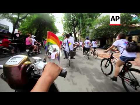 Gay Pride celebrated on streets of Hanoi in a rare demonstration