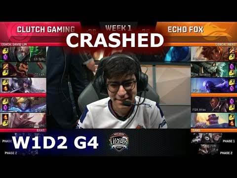 [CRASHED] Clutch Gaming vs Echo Fox | Week 1 Day 2 S8 NA LCS Summer 2018 | CG vs FOX W1D2