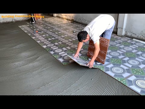 Professional Indoor Large Playground Construction Workers Use Beautifully Patterned Ceramic Tiles