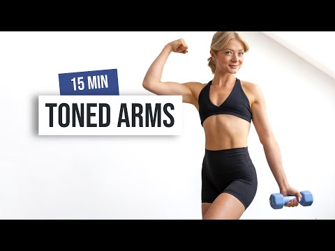 15 MIN TONED ARMS WORKOUT - With Weights, Upper Body Express, No Repeat, No Jumping