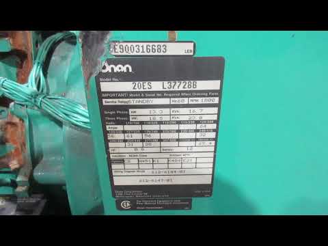 18.5 kw Onan Generator SN E900316683 Video 2 - Abraham Generator Sales Co.
