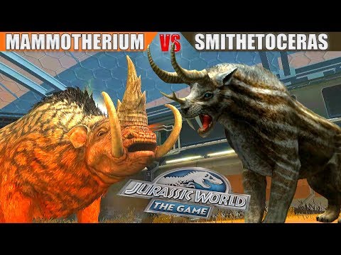 SMITHETOCERAS vs MAMMOTHERIUM DEFEAT 12 OPPONENTS LEVEL 100+ | JURASSIC WORLD THE GAME
