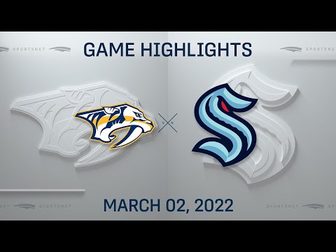 NHL Highlights | Predators vs. Kraken - Mar. 2, 2022