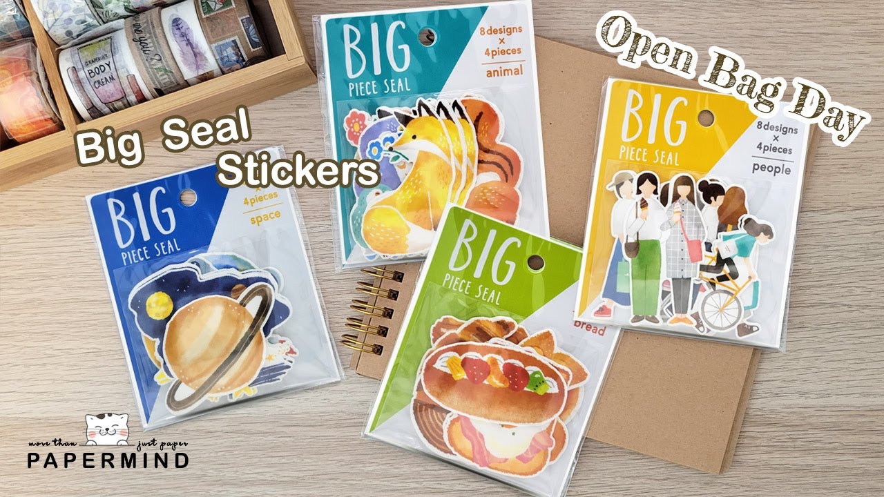 Open Bag Cute Stickers from Japan | Mind Wave Big Band Series Animal, People, Space & Bakery