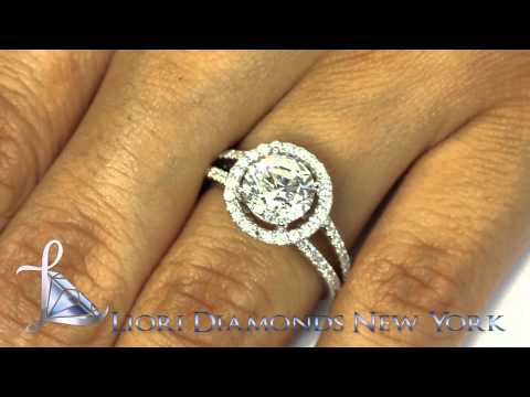 ER-SOLD-116 - 2.92 Carat E-I1 Natural Round Diamond Engagement Ring 14k White Gold Pave Halo