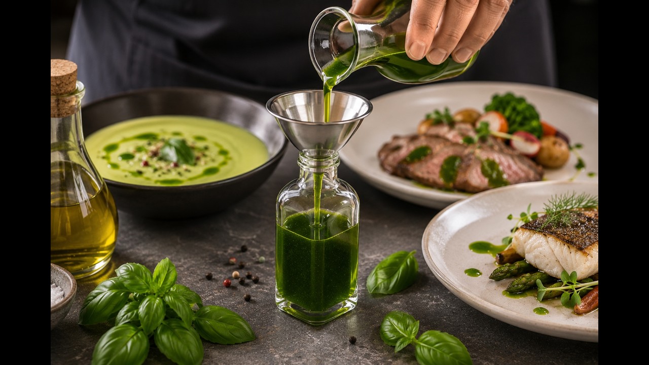 Anteprima video di Olio al Basilico Verde Brillante