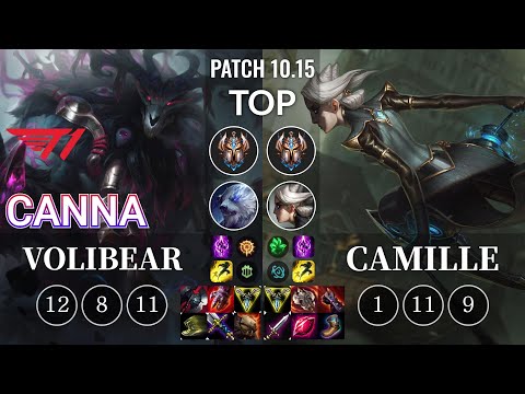T1 Canna Volibear vs Camille Top - KR Patch 10.15