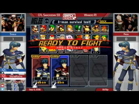 CFL Smackdown 93 Melee - Steele (Marth) vs Krog (Red) - Winners R2