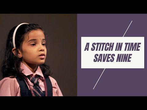 A Stitch In Time Saves Nine, Inspiring Speech by Dhytri K Libin, Carmel CMI Public School Vazhakulam