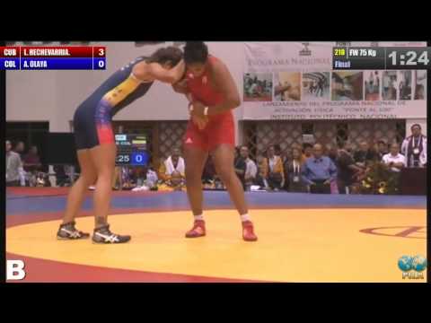 Final Female Wrestling 75 Kg (CUB) Lisset HECHEVARRIA vs (COL) Andrea Carolina OLAYA