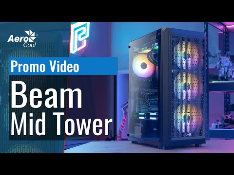 „Aerocool Beam-G-BK-v2 Midi-Tower“, grūdintas stiklas - juodos spalvos video