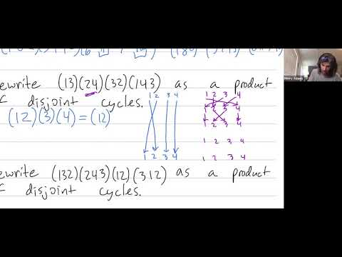 Abstract Algebra 31: How do you write a product of permutations in disjoint cycle notation?