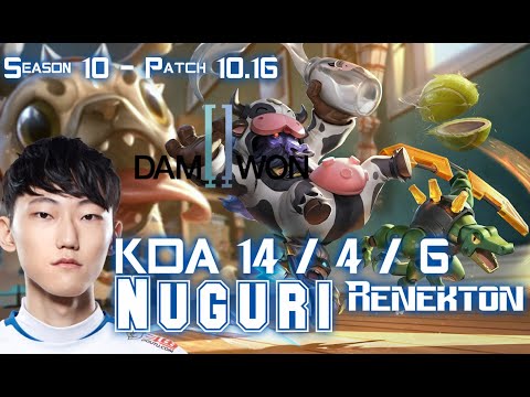 DWG Nuguri RENEKTON vs CAMILLE Top - Patch 10.16 KR Ranked