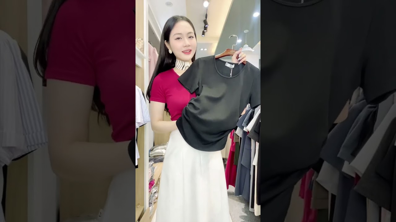 Áo thun nhún eo kiểu cách mới, trẻ trung, mới lạ NKAT2501003