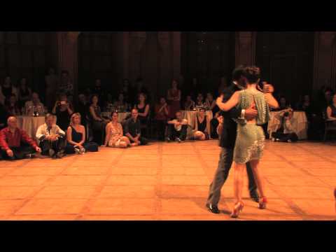  Josefina Bermudez Avila  and  Fabian Peralta  are  dancing  to  the  milonga  "  La Milonga De Buenos Aires  "  by  Francisco Canaro  at  TangoAmadeus  in  2013