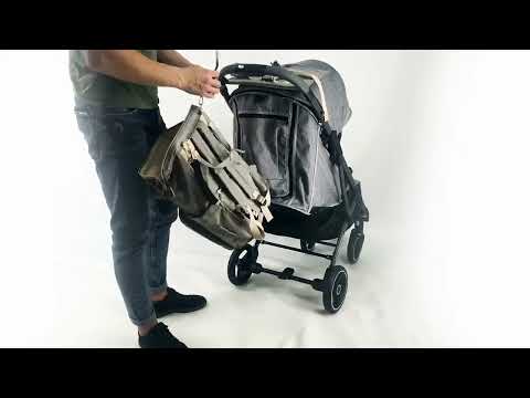 Сумка-рюкзак для мамы Серая 3 в 1 + термосумка+USB+карабины+пеленальный матрасик Baby GO - фото 1 - id-p1229507841