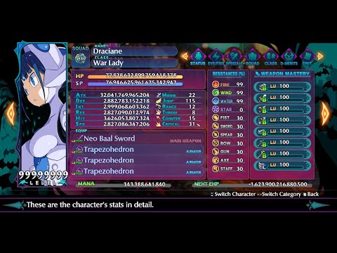 Disgaea 6: Perfect ATK War Lady (32 Trillion) VS 20 Stars Rakshasa Baal