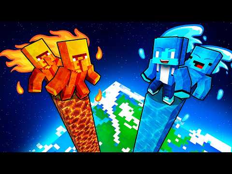 JJ and Mikey vs Villagers: ELEMENTAL TOWER BATTLE in Minecraft - Maizen