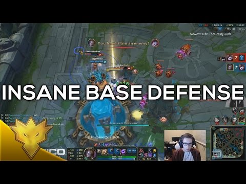 TSM Bjergsen ft. Nightblue & Sneaky - INSANE BASE DEFENSE - Solo Queue Highlights
