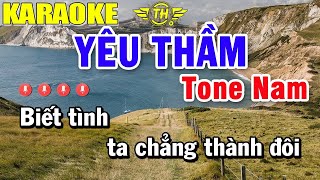 Download lagu Yêu Thầm Karaoke Tone Nam Nhạc Sống 2023 | Trọng Hiếu mp3