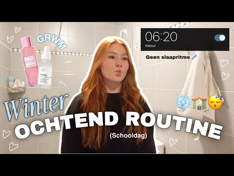 WINTER OCHTEND ROUTINE ❄️ (op een schooldag) 🏫💤 | GRWM | make up / skincare