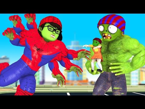 Hero Nick transform Spider Nickhulk six Hand vs Giant Zombie Save the World - Scary Teacher 3D Hero