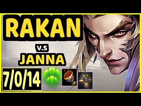 OLLEH (RAKAN) vs JANNA - 7/0/14 KDA BOTTOM SUPPORT CHALLENGER GAMEPLAY - NA