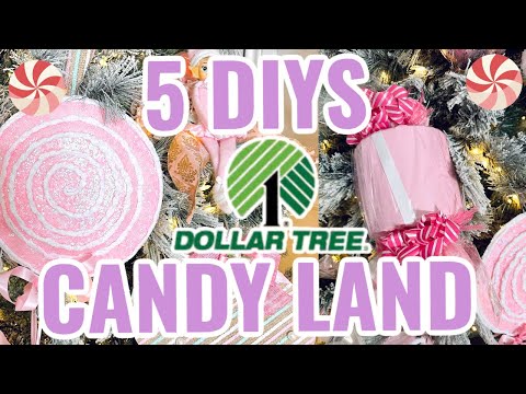🍭 🎀 NEW!!! 5 DIY Dollar Tree CANDY LAND JUMBO CHRISTMAS ORNAMENTS DECOR CRAFT🍭🎀Olivias Romantic Home