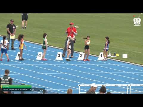 U9 Girls 60m Hurdles Heat 8: 2021 State Combined Events Championships // LAVicTV