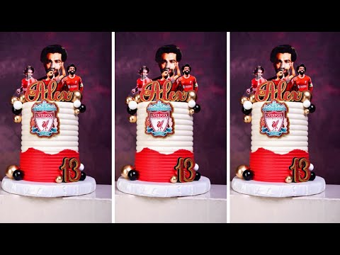 HOW TO DECORATE A SIMPLE AND CLASSIC LIVERPOOL CAKE | MO SALAH CAKE 