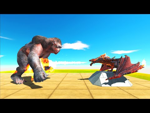 WHICH GIANT WILL SURVIVE THE LAVA DRAGON FIRE? | Animal Revolt Battle Simulator