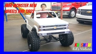 Mini Monster Truck Getting Tires And Wheels! Fun Toys For Kids!