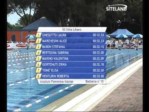 Serie 5 dei 50 Stile Libero  Assoluti Femmine Master - 13 Memorial Andrea Bettiol