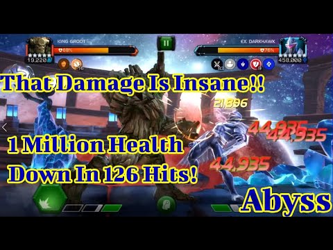 5 Star King Groot Takes Down 43% Health From Abyss Of Legends Darkhawk!| Marvel Contest Of Champions